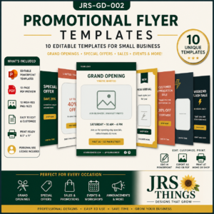10 Editable Promotional Flyer Templates for Small Business – PowerPoint & PNG Pack
