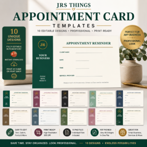 10 Editable Appointment Card Templates for Small Business – PowerPoint & PNG Pack