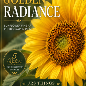 Sunflower Photography Print – Golden Radiance – Printable Botanical Wall Art