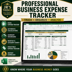 Professional Business Expense Tracker – Excel Dashboard – Small Business