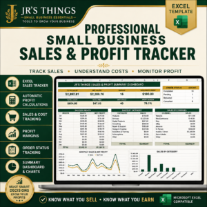 Professional Small Business Sales & Profit Tracker – Excel Sales Dashboard & Profit Organizer